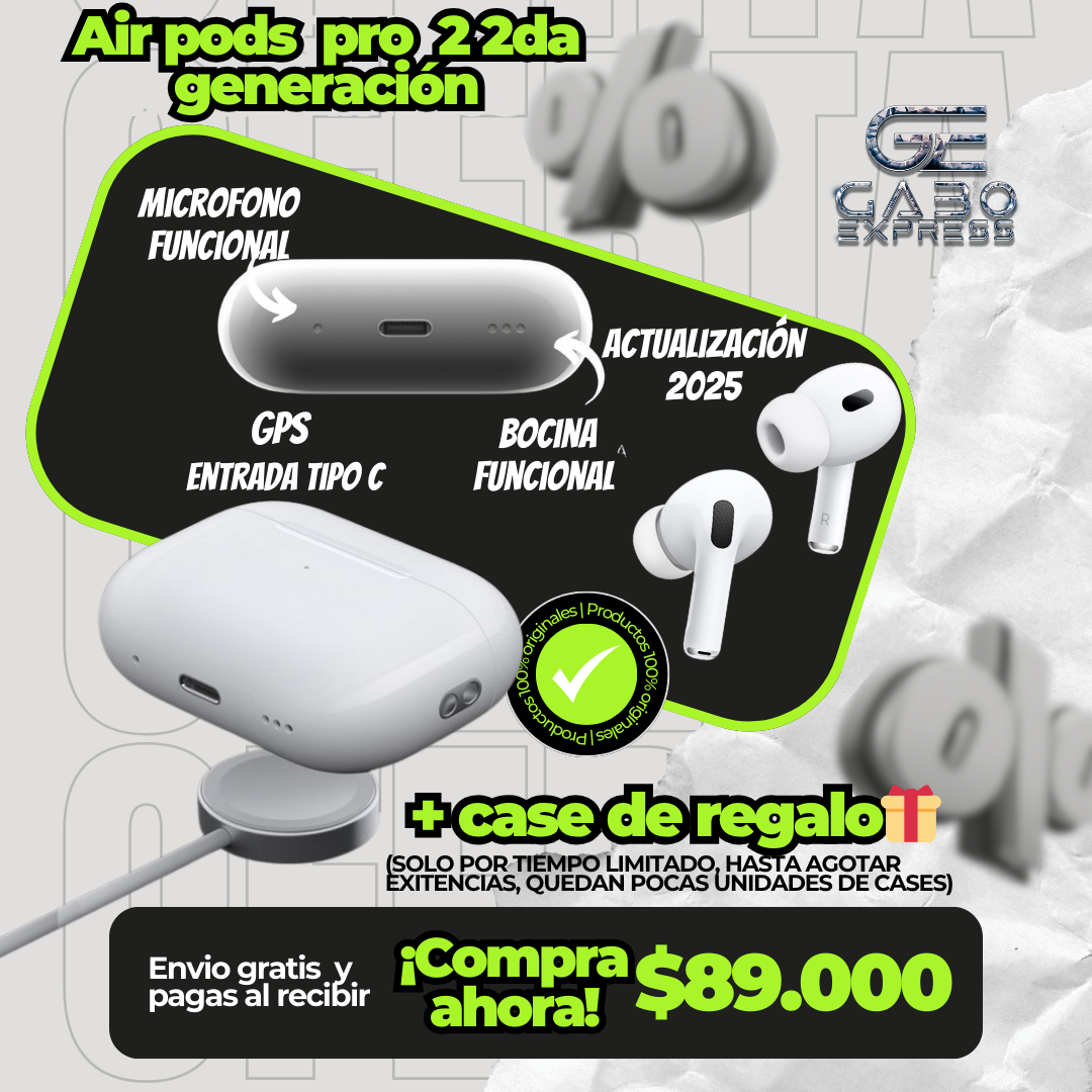 Airpods Pro 2 Generación ANC (2025) Premium✅+🎁case